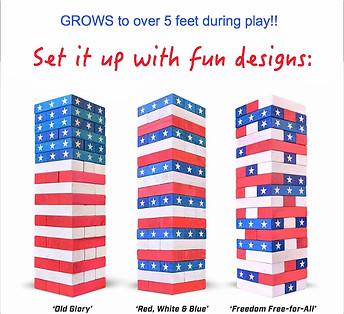 Kusar Game - Patriotic Giant Jenga - Party Rentals