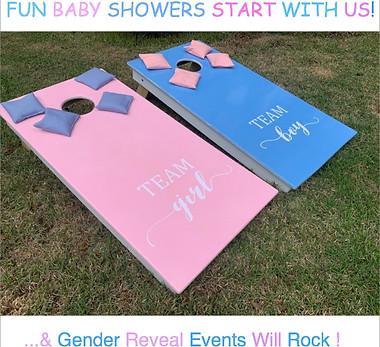 Kusar Game - PRO Cornhole Set for Baby Shower or Gender Reveal Party - Party Rentals